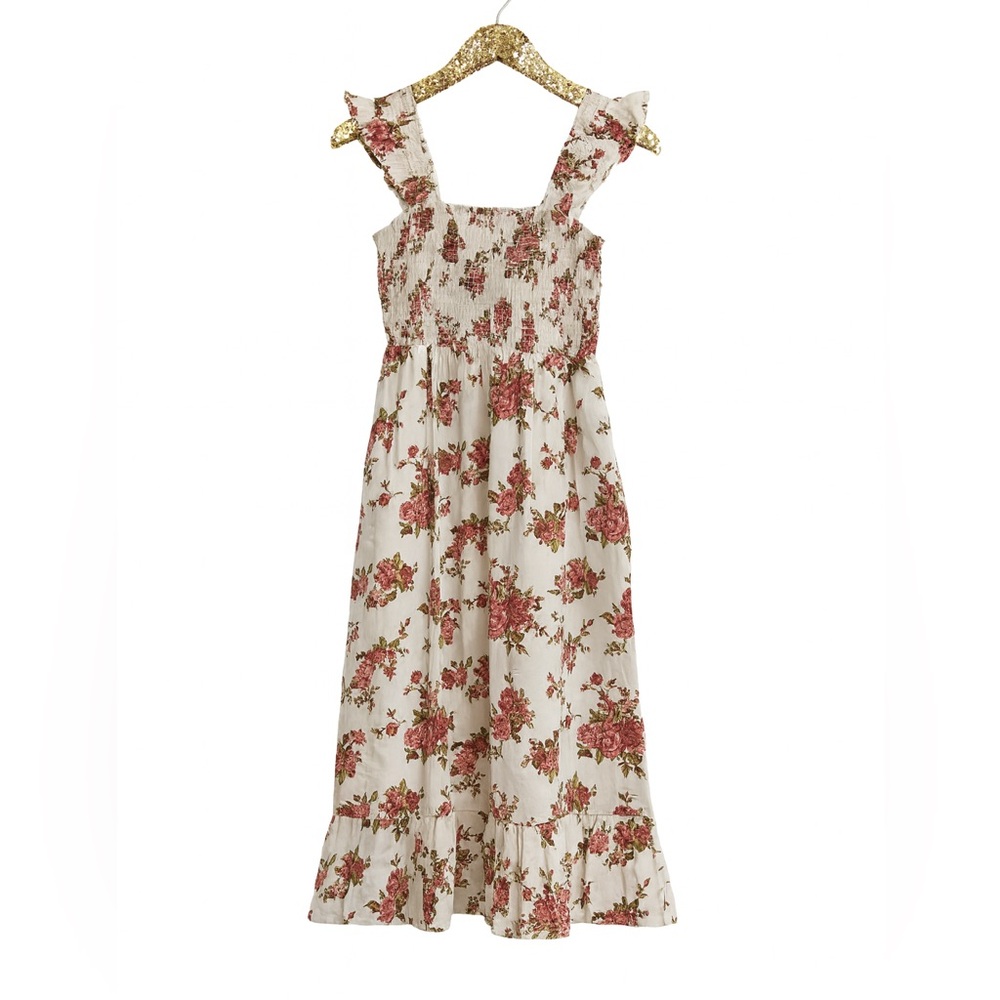 NWT The Drop Kimi Smocked Midi Dress in Rosette Floral